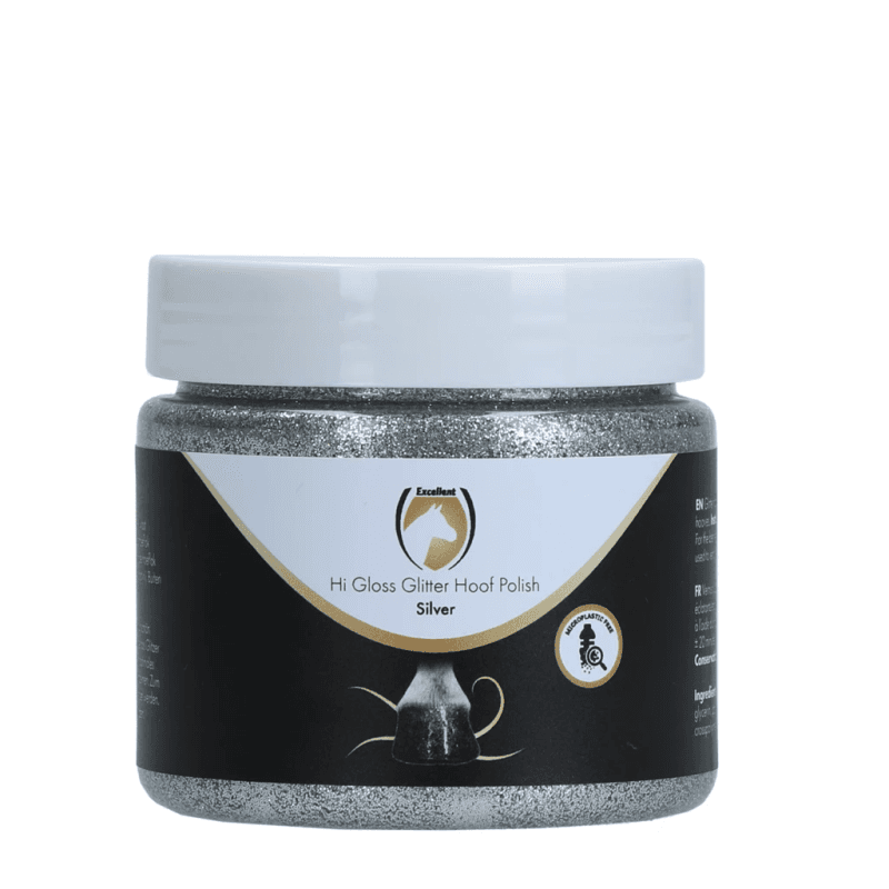 Excellent Horse Hi Gloss Glitter Hoof Polish Silver 150 ml